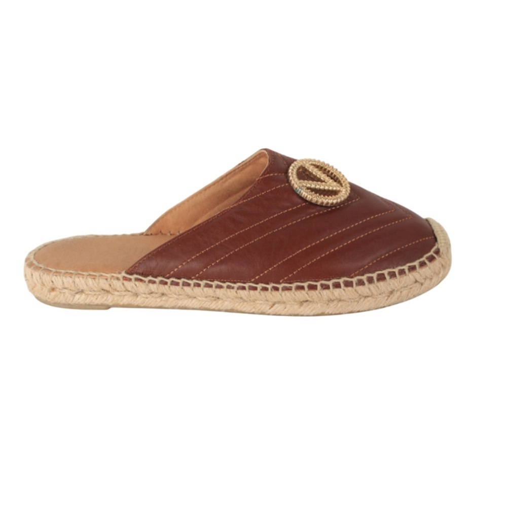 MARIO VALENTINO LEATHER ESPADRILLE